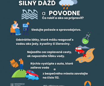 Aktuality / Odporúčania civilnej ochrany- dažde, povodne, vietor, zosuv pôdy - foto