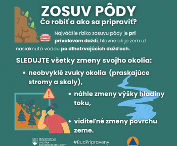 Aktuality / Odporúčania civilnej ochrany- dažde, povodne, vietor, zosuv pôdy - foto